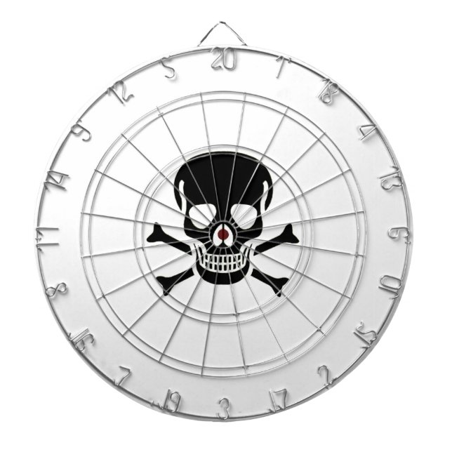 Black Skull white dartboard (Front)