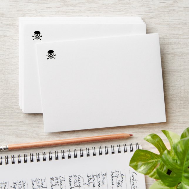 Black Skull white small envelopes front (Stacked)