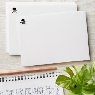Black Skull white standard envelopes front
