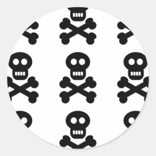 Black Skulls Classic Round Sticker