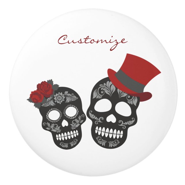 Black skulls Duo Thunder_Cove Ceramic Knob (Front)