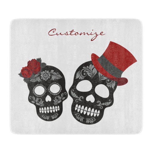 Black skulls Duo Thunder_Cove Cutting Board (Front)