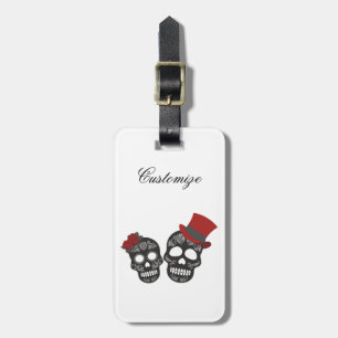 Black skulls Duo Thunder_Cove Luggage Tag