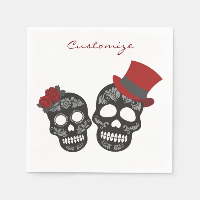 Black skulls Duo Thunder_Cove Napkin (Front)