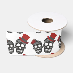 Black skulls Duo Thunder_Cove Satin Ribbon