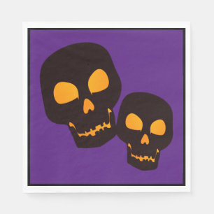 Black Skulls Halloween Napkin