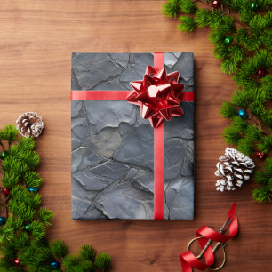 Black Slate Stone Texture Wrapping Paper Roll