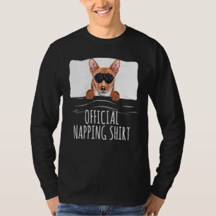 Black Sleep Mask Basenji Official Napping T-Shirt