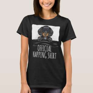 Black Sleep Mask Black Dachshund Official Napping T-Shirt