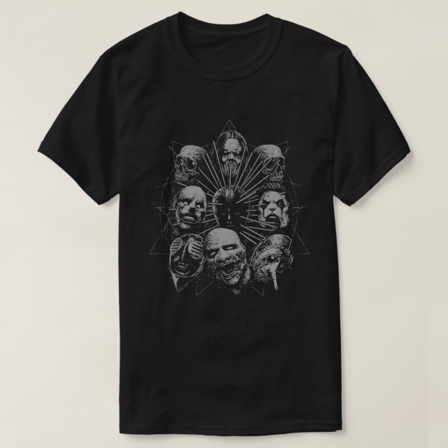 Black Slipknot Band T-shirt (Design Front)