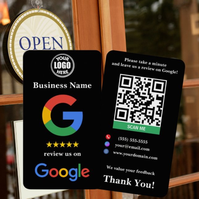 Black Small Business Google Review Link Template  Card (Creator Uploaded)