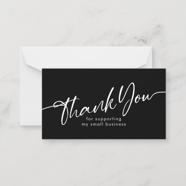 Black Small Business Thank You For Supporting Card (Front)