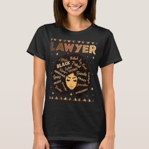 Black Smart Lawyer Afro Hair Melanin African Ameri T-Shirt