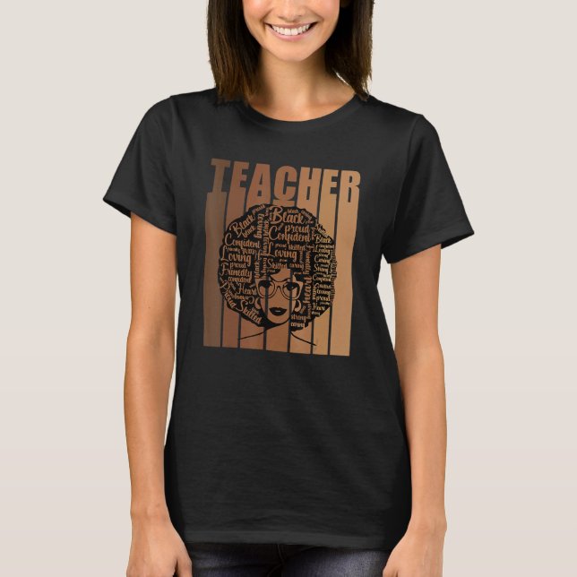 Black Smart Teacher African American Black History T-Shirt (Front)