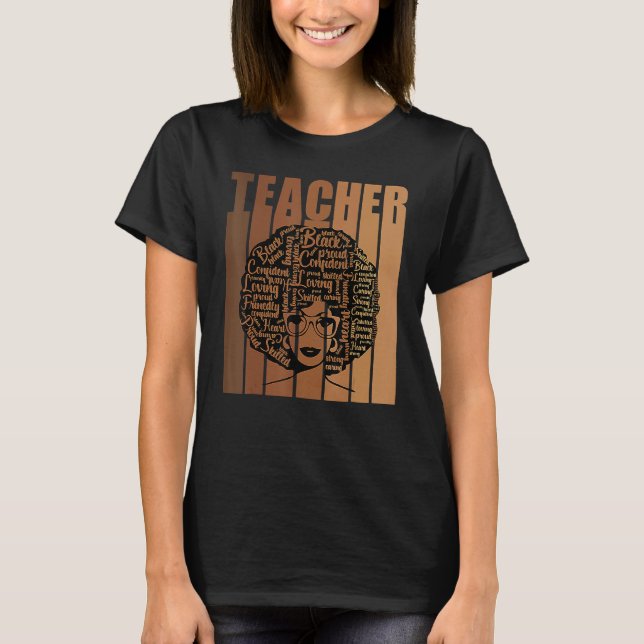 Black Smart Teacher African American Black History T-Shirt (Front)