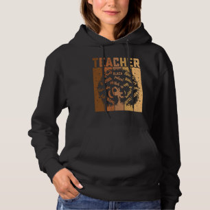 Black Smart Teacher Afro Love Melanin African Amer Hoodie