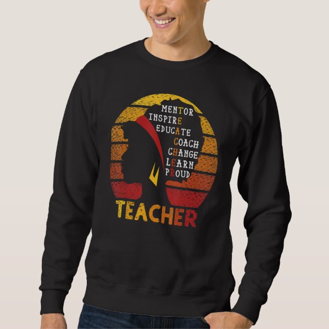 Black Smart Teacher Afro Love Melanin African Amer Sweatshirt (Front)