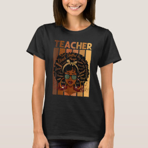 Black Smart Teacher Afro Love Melanin African Amer T-Shirt