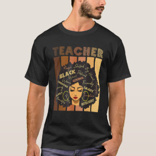 Black Smart Teacher Afro Love Melanin African Amer T-Shirt