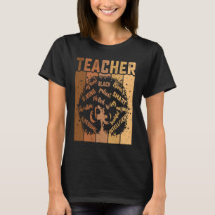 Black Smart Teacher Afro Love Melanin African Amer T-Shirt