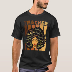 Black Smart Teacher Afro Love Melanin African Amer T-Shirt
