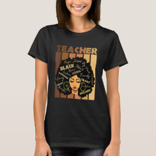 Black Smart Teacher Afro Love Melanin African Amer T-Shirt