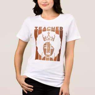 Black Smart Teacher Afro Love Melanin Black Histor Tri-Blend Shirt