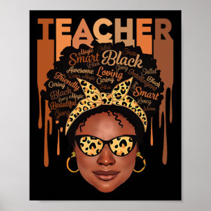 Black Smart Teacher Black History Month Shirt For  Poster