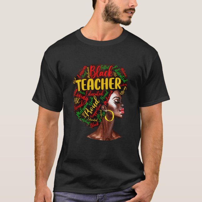 Black Smart Teacher Black History Month Woman Prid T-Shirt (Front)