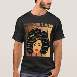 Black Smart Teacheru2019s Aide Afro Diva African A T-Shirt