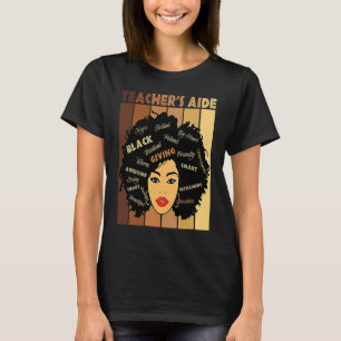 Black Smart Teacheru2019s Aide Afro Diva African A T-Shirt