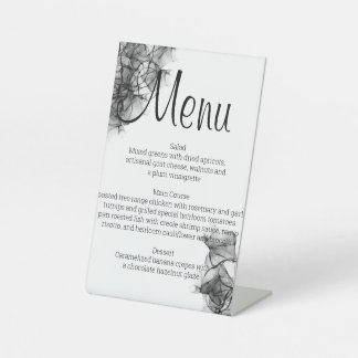 Black Smoke Menu Pedestal Sign