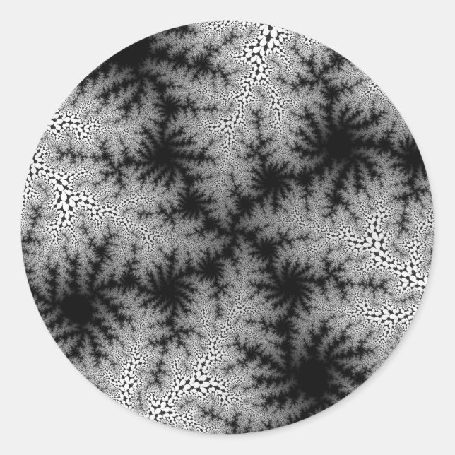 Black Smoke Speckle Classic Round Sticker (Front)