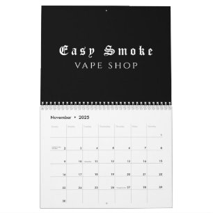 Black Smoke Vape Shop Business Calendar