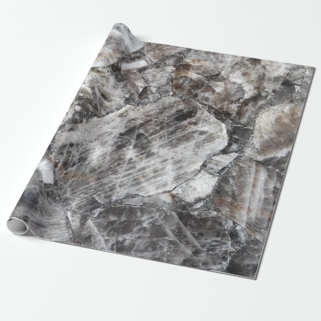 Black Smokey Quartz Wrapping Paper (Unrolled)