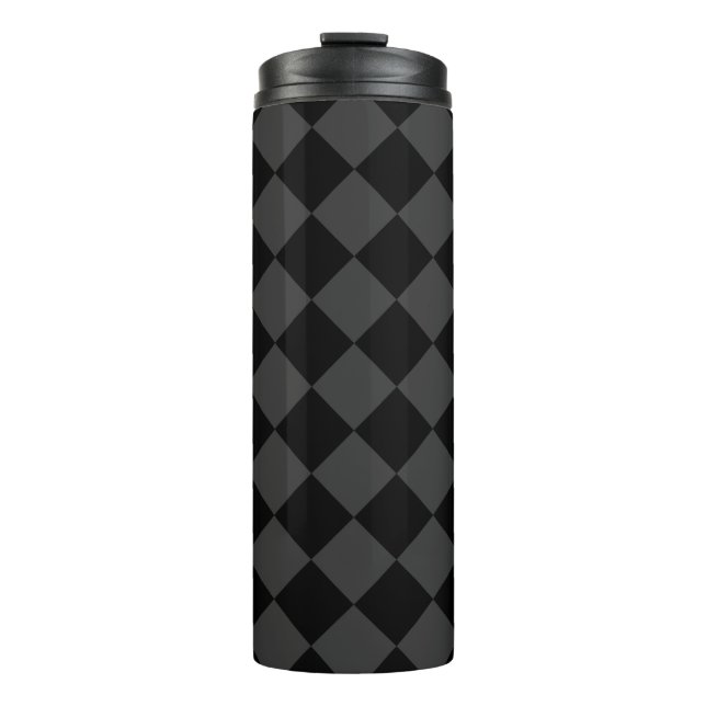 Black & Smoky Black Diamonds – Elegant & Timeless Thermal Tumbler (Front)