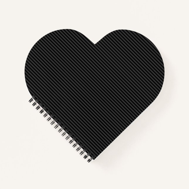 Black & Smoky Black Narrow Vertical Stripes  Notebook (Front)