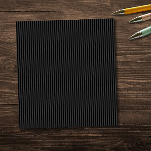 Black & Smoky Black Narrow Vertical Stripes Notepad