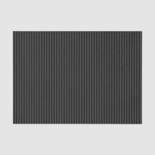 Black & Smoky Black Narrow Vertical Stripes Tissue Paper