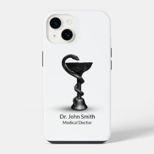 Black Snake Bowl Hygieia White Caduceus Medical iPhone 14 Case