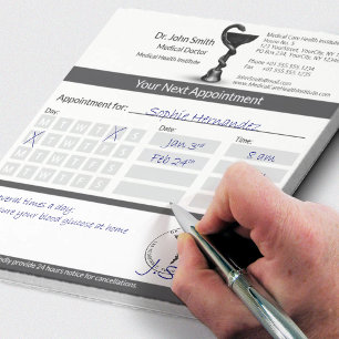 Black Snake Hygieia Caduceus Medical Appointment Notepad