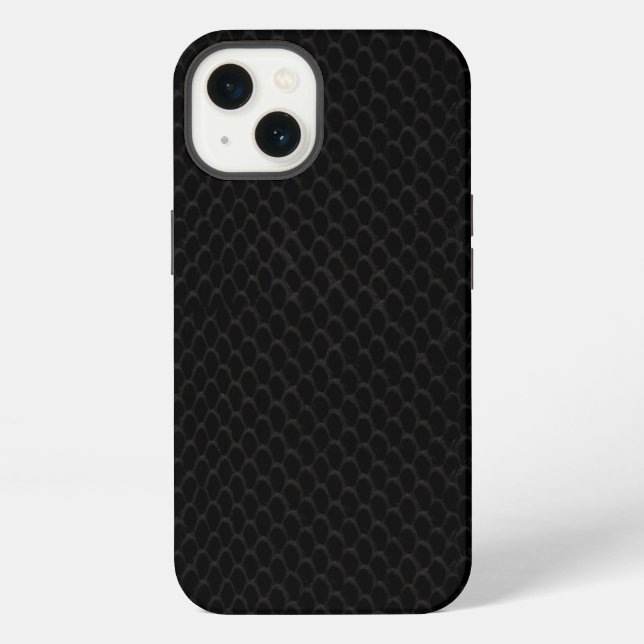 Black Snake Skin Pattern Design iPhone Case (Back)