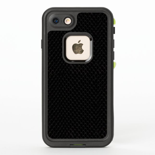 Black Snake Skin Scales Pattern LifeProof iPhone Case (Back)