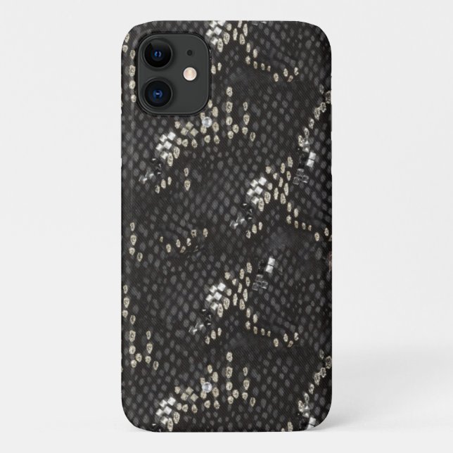 Black Snake Skin With Diamond Pattern Case-Mate iPhone Case (Back)