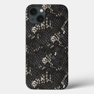 Black Snake Skin With Diamond Pattern iPhone 13 Case