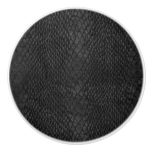 Black Snakeskin Print  Ceramic Knob