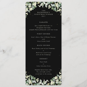 Black Snowberry Christmas Dinner Flat 4 Course Menu