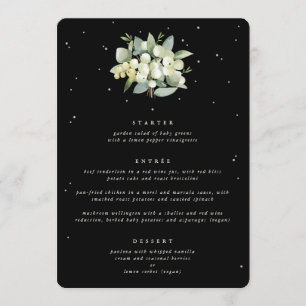 Black Snowberry + Eucalyptus 3 Course Wedding Menu