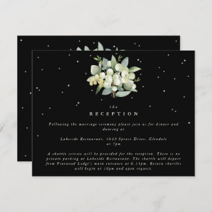 Black Snowberry+Eucalyptus Bouquet Reception Enclosure Card