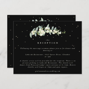 Black Snowberry+Eucalyptus Stem Wedding Reception Enclosure Card